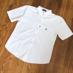 Boys XL white polo shirt